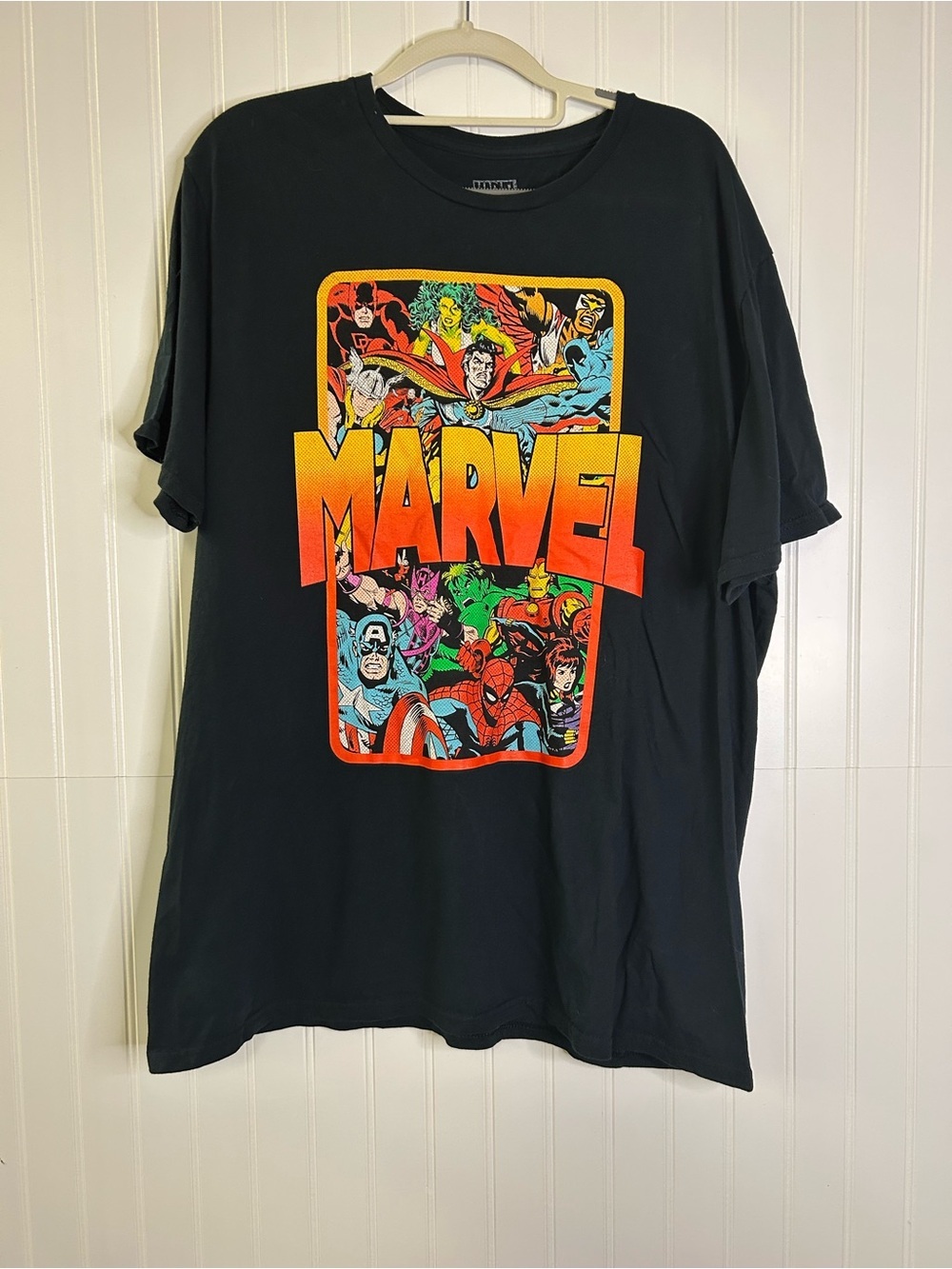 Marvel Black Graphic Crewneck T-Shirt Size XL